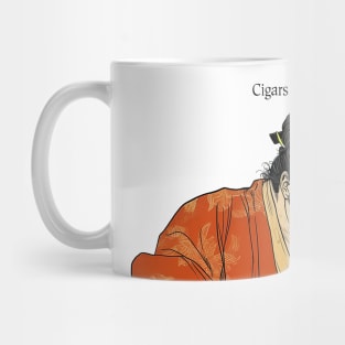 Puff Sumo: Cigars Are My Therapy on a light (Knocked Out) background Mug